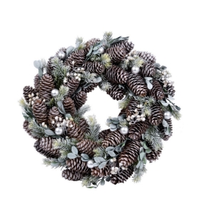 Vánoční věnec na dveře přírodní 35x35x8cm