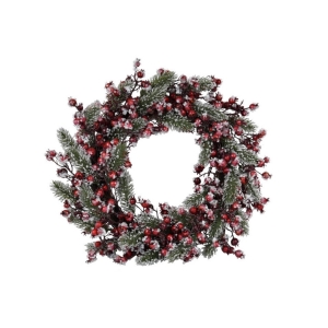 Vánoční věnec na dveře se zmrzlými plody 50cm