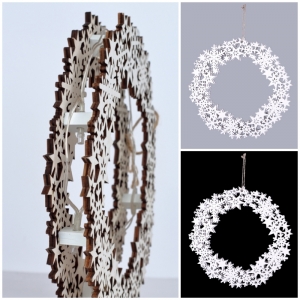 Vánoční věnec na zavěšení LED svítící 25cm do okna