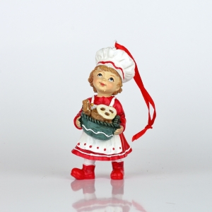 Vánoční výzdoba kuchařka s perníčky 4,5x10x4,5cm 