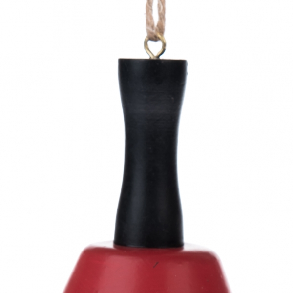 Vánoční zvoneček červený se srdíčky