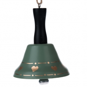 Vánoční zvoneček zelený 6,5x8cm