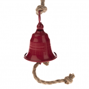 Vánoční zvonek závěsný červený 18x28cm