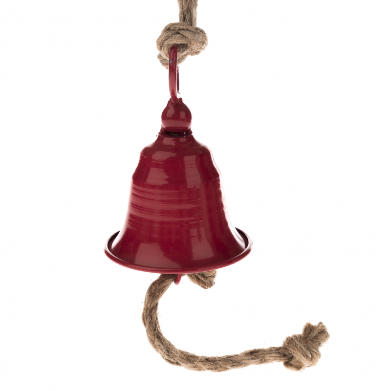 Vánoční zvonek závěsný červený 18x28cm