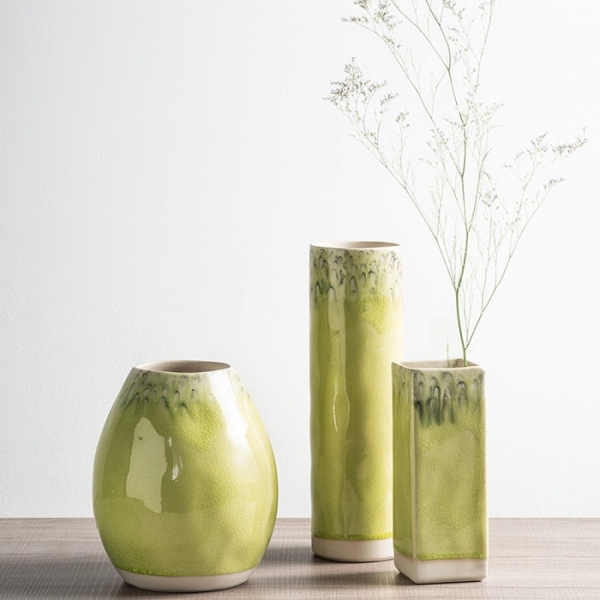 Váza hranatá 20cm MADEIRA zelená