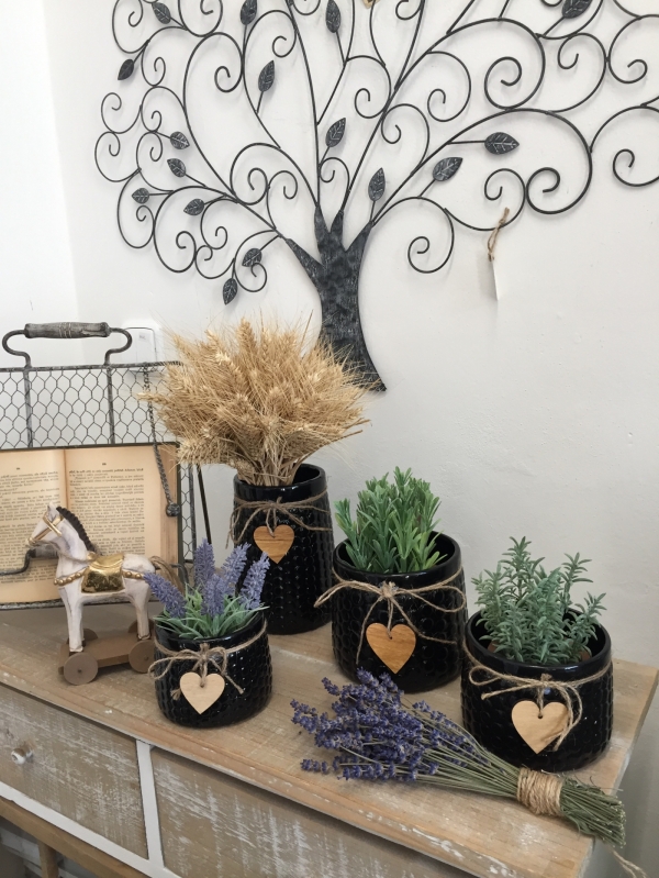 Váza se srdcem keramická tmavá 12×17,5×12cm