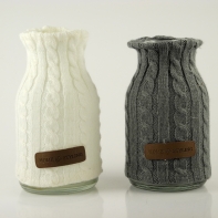Váza + vlněný návlek barva šedá
