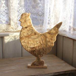 Velikonoční dekorace dřevěná slepice 26,5x25cm
