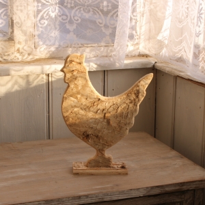 Velikonoční dekorace dřevěná slepice 26x17cm