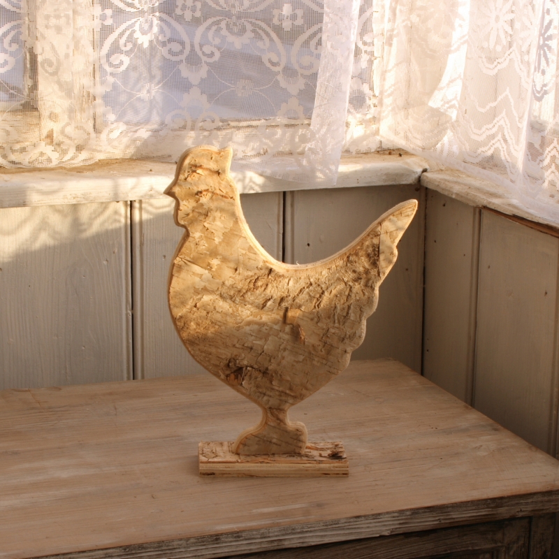 Velikonoční dekorace dřevěná slepice 26x17cm