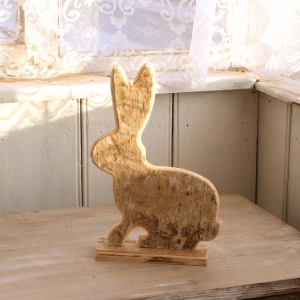 Velikonoční dekorace dřevěný zajíc 26,5x17cm