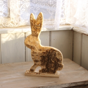 Velikonoční dekorace dřevěný zajíc 31x17cm