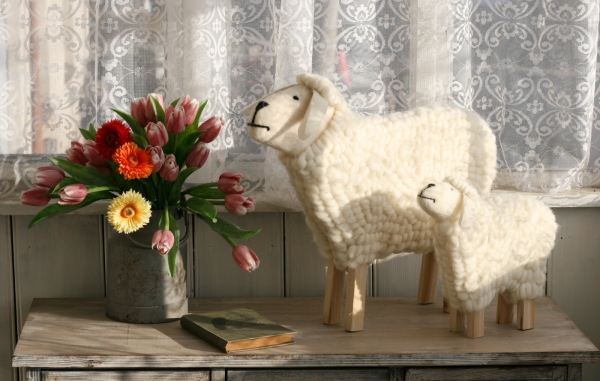 Velikonoční dekorace - ovce větší