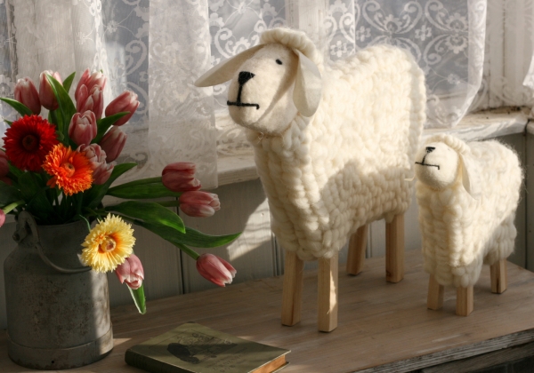 Velikonoční dekorace - ovce větší