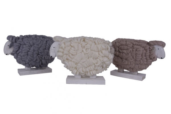 Velikonoční dekorace ovce z vlny bílá 25cm