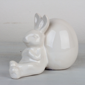 Velikonoční dekorace sedící zajíc 10x14cm