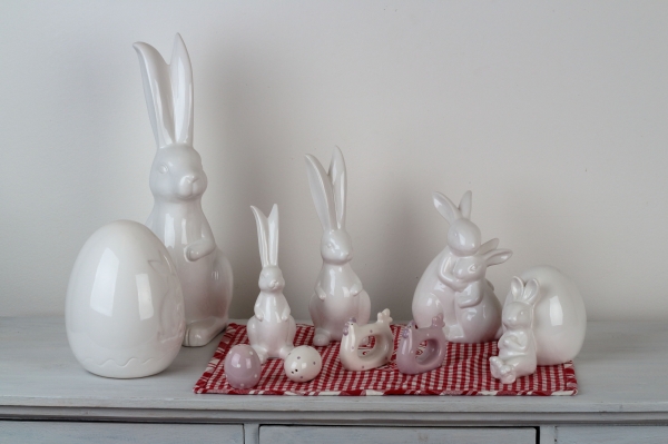 Velikonoční dekorace sedící zajíc 10x14cm