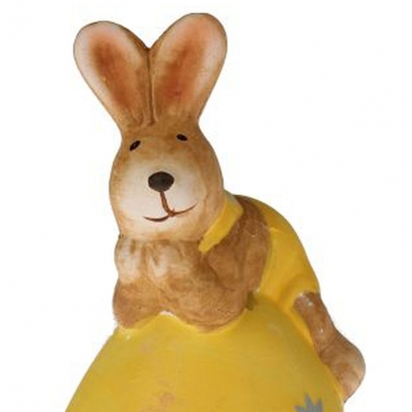 Velikonoční dekorace zajíc s vajíčkem 17cm