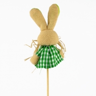 Velikonoční dekorace zajíc v sukni zápich