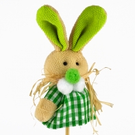 Velikonoční dekorace zajíc v sukni zápich