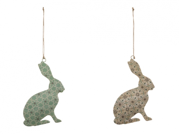 Velikonoční dekorace zajíček s ornamenty 8x11,5x1cm