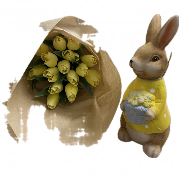 Velikonoční dekorace zajíček s vajíčky