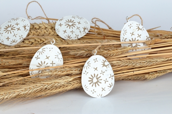 Velikonoční vajíčka kovová 6ks 7x5cm