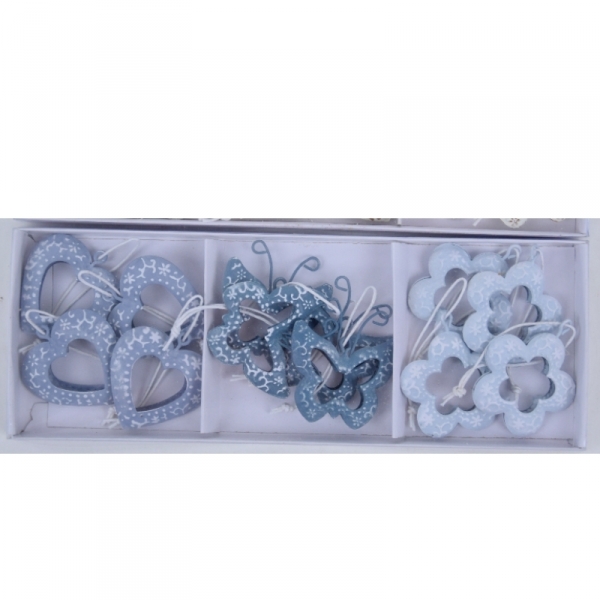 Velikonoční závěsné dekorace kovové šedé 12ks