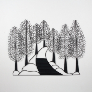 Velká dekorace na zeď stromy 90x65cm