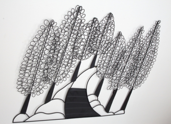 Velká dekorace na zeď stromy 90x65cm