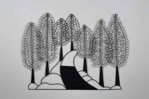 Velká dekorace na zeď stromy 90x65cm