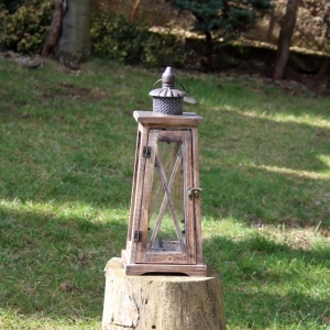 Velká dřevěná lucerna L 46cm