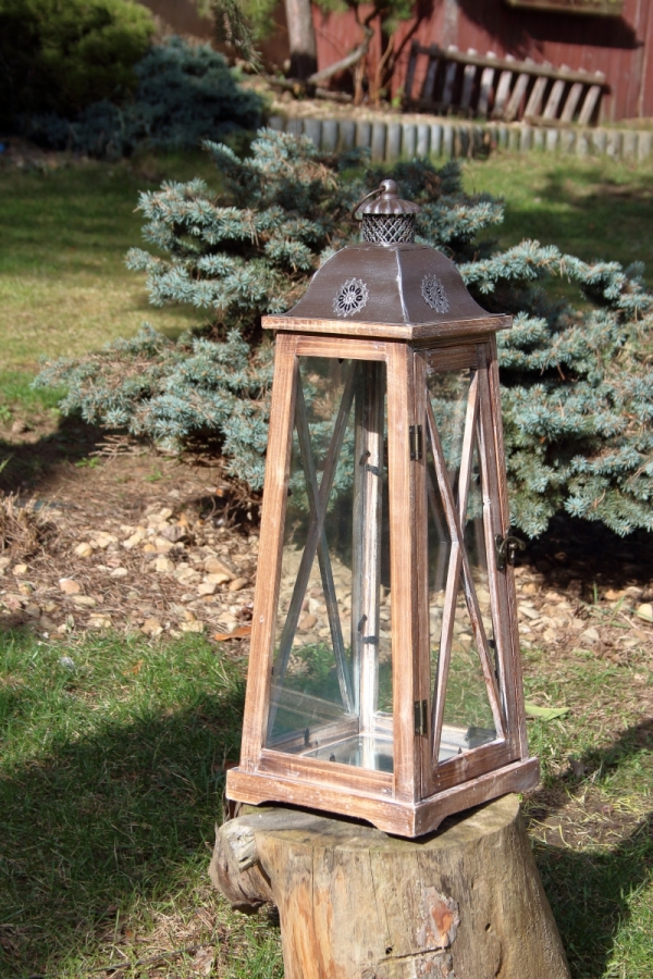 Velká dřevěná lucerna XL 63cm 