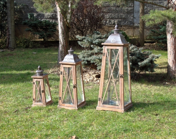 Velká dřevěná lucerna XL 63cm 