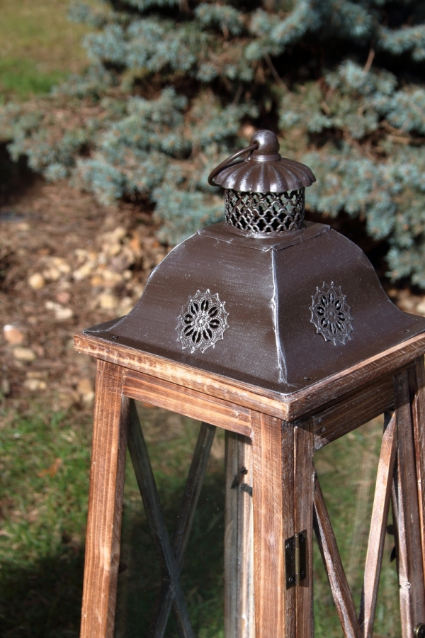 Velká dřevěná lucerna XL 63cm 