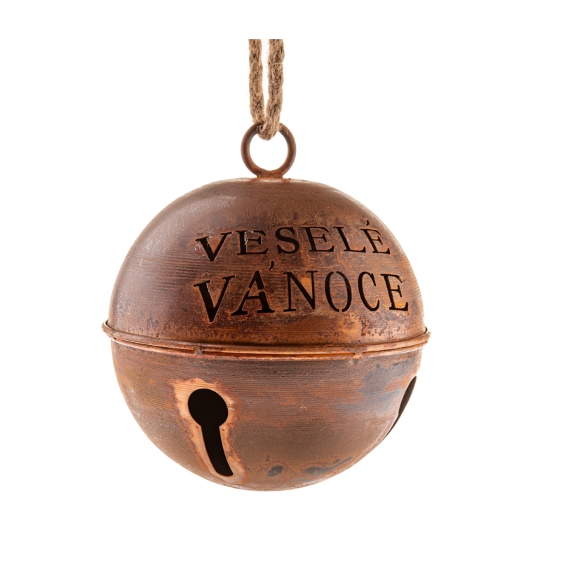 Velká vánoční rolnička Bellwyn - rustikální 15,5 x 15,5 x 15,5 cm 