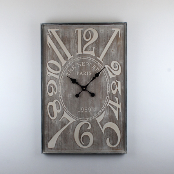 Velké dřevěné nástěnné hodiny Paris 90x60cm 