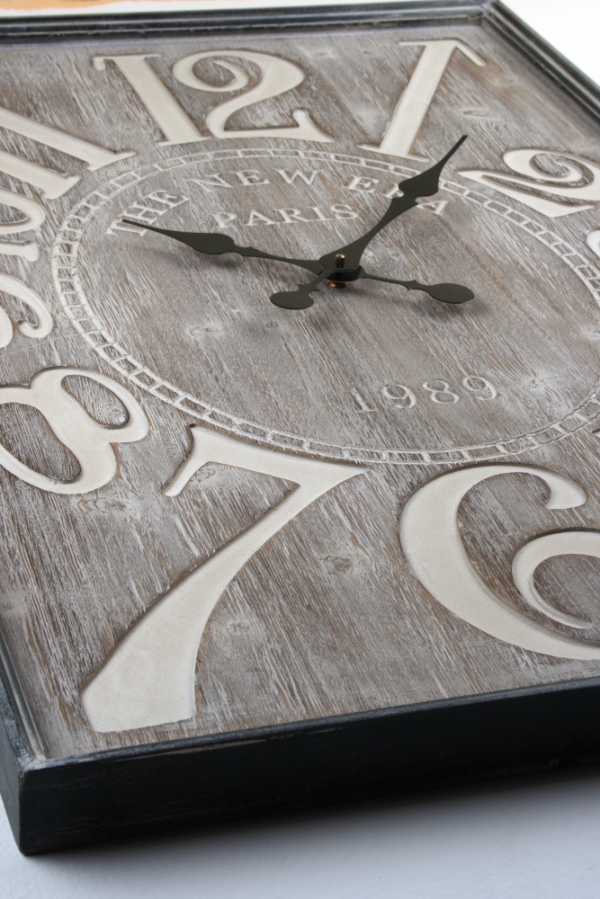 Velké dřevěné nástěnné hodiny Paris 90x60cm 