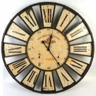 Velké nástěnné hodiny kovové 60cm Kensington station