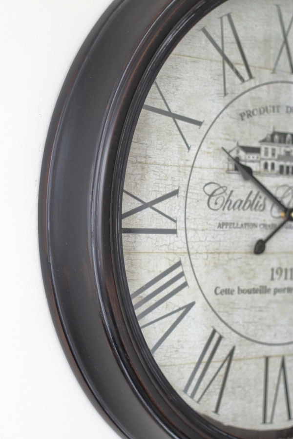 Velké nástěnné hodiny kovové 61 cm římské číslice