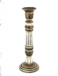 Velký dřevěný svícen na jednu svíčku 51cm