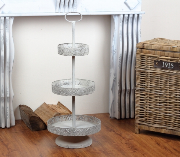 Velký etažér kovový 3 patra 88cm