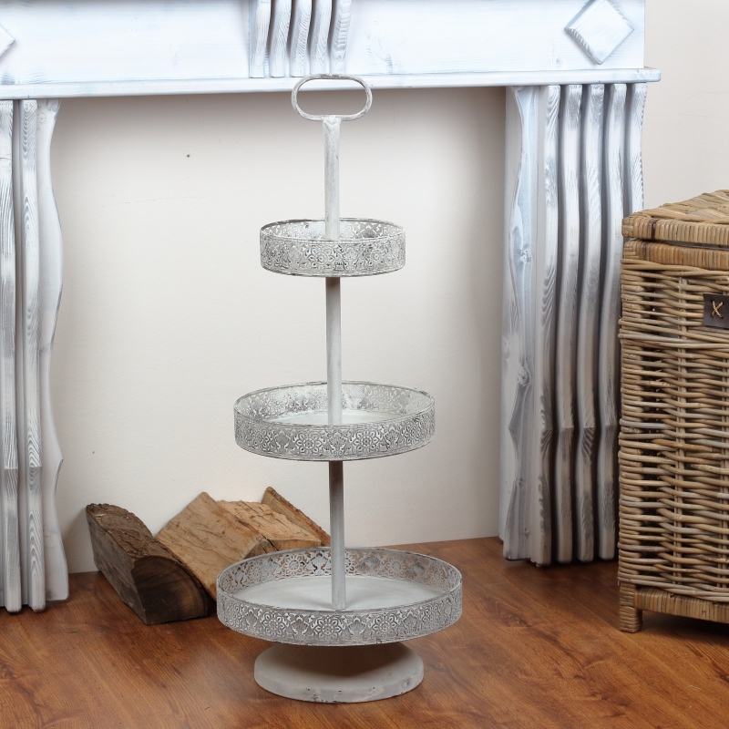 Velký etažér kovový 3 patra 88cm