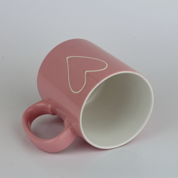 Velký keramický hrnek se srdcem růžový 700ml