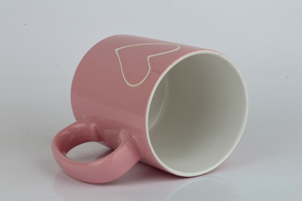 Velký keramický hrnek se srdcem růžový 700ml