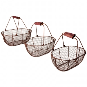 Velký košík drátěný retro, velikost XL