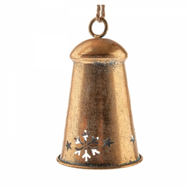 Velký kovový zvon Bellmore 19,5 cm – retro dekorace