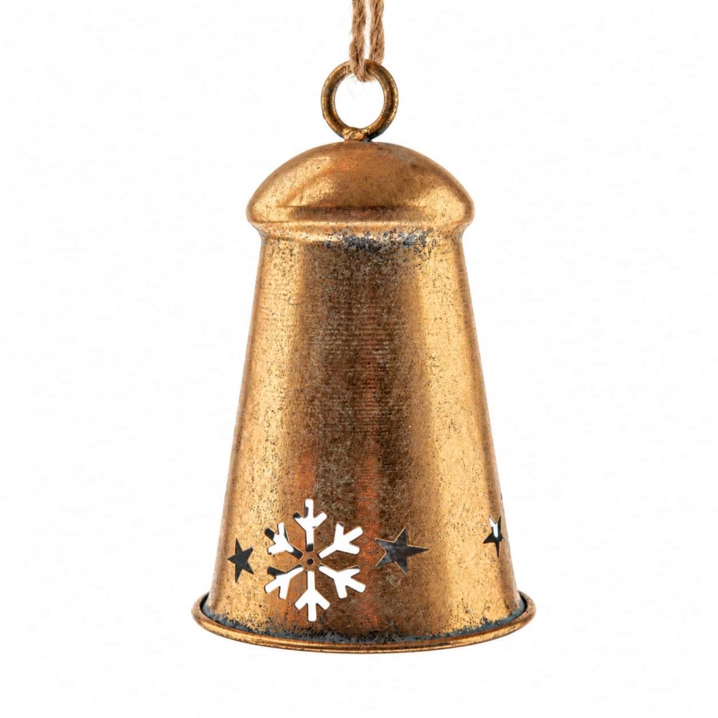 Velký kovový zvon Bellmore 19,5 cm – retro dekorace