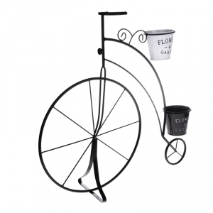 Velký květináč kovové kolo černé