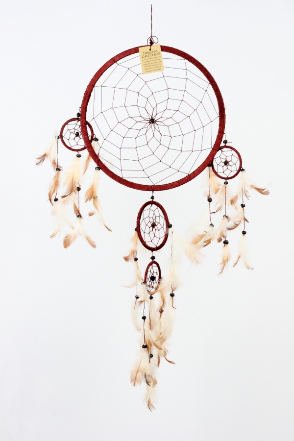 Velký lapač snů tmavě hnědý 27cm